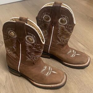 D’Leon Kids Brown Square‎ Toe Cowboy Western Boots Boy’s 3